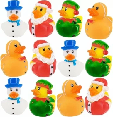 One Dozen Holiday Christmas Rubber Duckies - Image 1 of 3