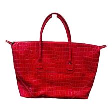Elizabeth Arden PVC Croc Leather Large Tote Shoulder Bag Red Door 18x15 - READ
