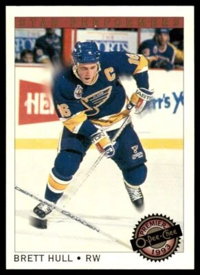 1992 O-Pee-Chee Premier Star Performers #21 Brett Hull - St. Louis Blues - HOF - Image 1 of 2