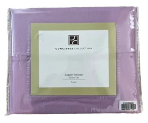 Concierge Collection Copper Infused Twin Sheet Set Pink Purple Rose 3 Piece - Picture 1 of 2