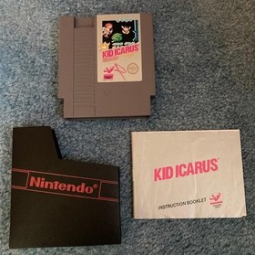 "RARE" Kid Icarus *5 Screw* (Nintendo NES, 1987) - Cartridge Sleeve & Booklet