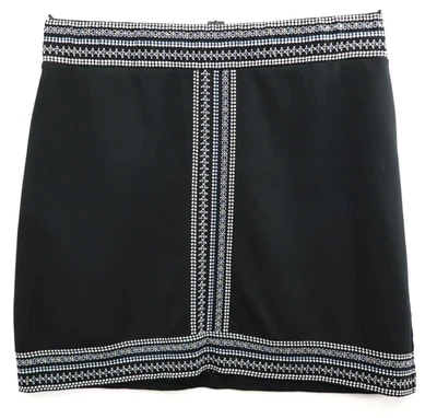 Falda para mujer J. JILL de algodón elástico línea A bordada geométrica multicolor XL Foto 1 de 4