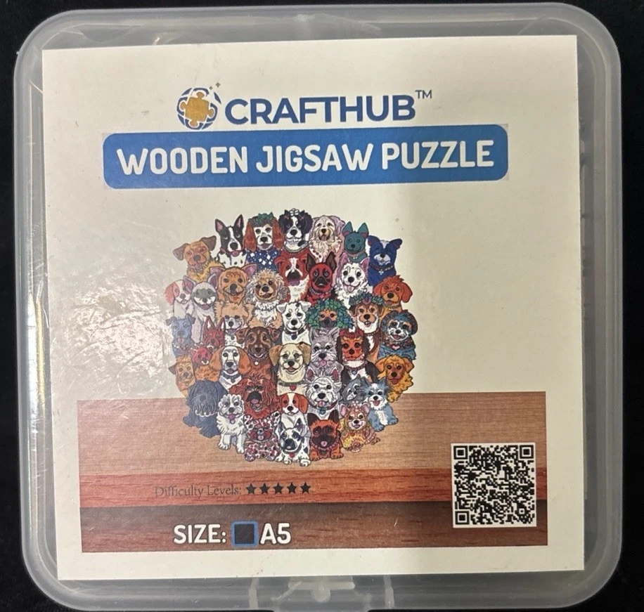 PUZZLE DE MADERA CRAFTHUB 'DOG ART" Perros Multi-Raza Colorido Nuevo A5 Foto 1 de 1