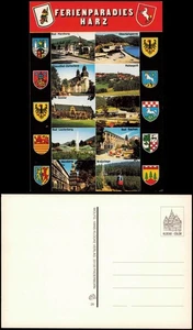 Ansichtskarte  Harz Stadtansichten Mehrbild Wappen Heraldik 1981 - Picture 1 of 3