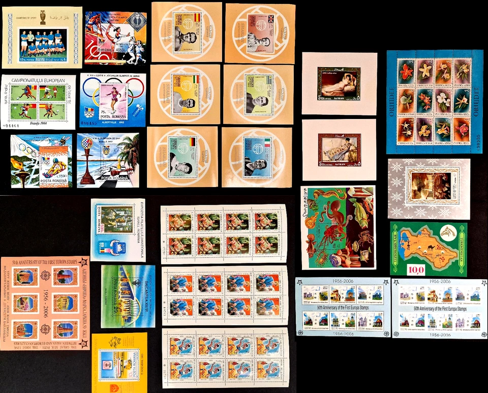 Colección Mundial de Sellos MNH - 76 Estampillas 28 Bloques - Juegos Olímpicos de Fútbol etc. Foto 1 de 4
