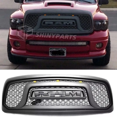 Parrilla delantera para Dodge Ram 1500 2002-2004 2005 parachoques parrilla malla negro mate Foto 1 de 4