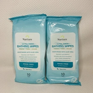 2 Nurture XL Ultra Thick Body Wipes for Adults w/Aloe | 20 Extra Large Disposab - Picture 1 of 2