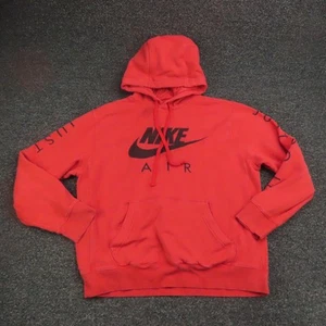 Nike Air Hoodie Herren Large Rot Pullover Sweatshirt Swoosh Just Do It Grafik - Bild 1 von 9