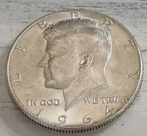 1964-P 90% Silver AU Kennedy Half Dollar ~ Free Shipping! - Bild 1 von 4