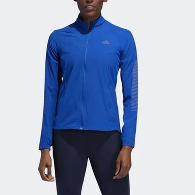 Adidas Womens Runner Reflective Jacket Size Large Blue RRP £74.99 - Image 1 of 4