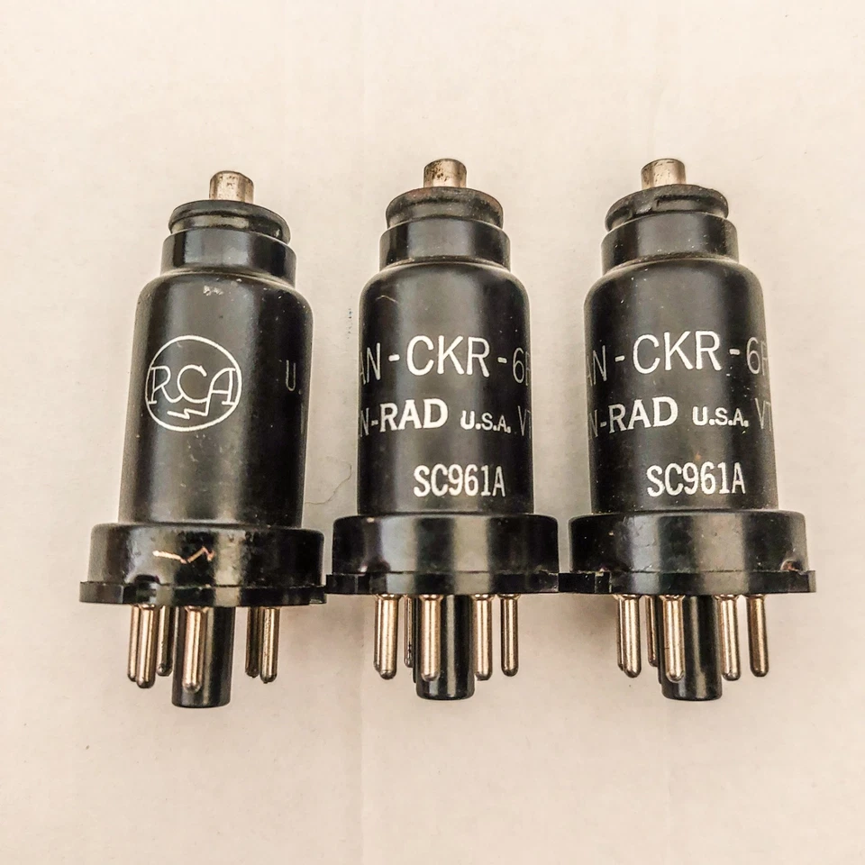 Lote de 3 tubos JAN 6R7 NOS - RCA 95/95 S4, Ken-Rad 92/98, 97/98 V4, caja militar Foto 1 de 4