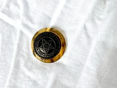 Gran sello de Oklahoma 1907 botón tigre rayas con tono plateado Foto 1 de 4