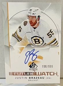 2024-25 SP Authentic Justin Brazeau Auto Future Watch Rookie Boston Bruins #/999 - Picture 1 of 1