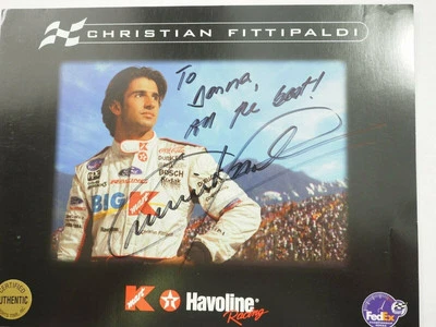 Foto abanico a color autografiada de Christian Fittipaldi 8,5 x 11" Foto 1 de 4