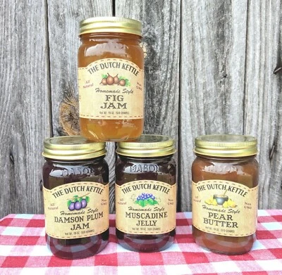 Hervidor de agua holandés Amish mermelada y jaleas estilo casero 1 juego de 2 en frascos reutilizables Foto 1 de 4