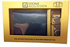 Stone Mountain RFID Leather Trifold Men’s Wallet With Wine Opener Key Fob