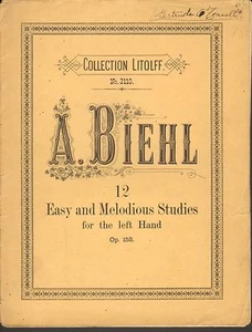 12 Easy and Melodious Studies for the Left Hand by Albert Biehl - 1895 - Picture 1 of 1