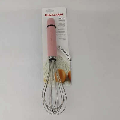 KitchenAid Pink Utility Whisk KET060OHDRA Whipping Mixing Soft Grip Handle - Image 1 of 4