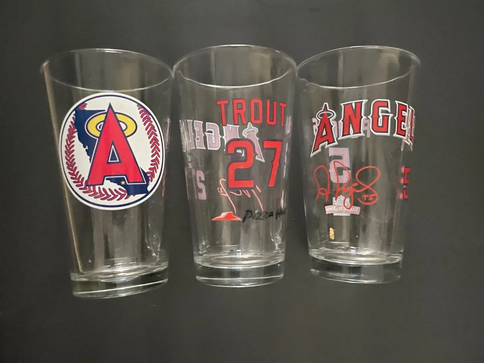 Albert Pujols, Mike Trout, and LA Angels Pint Glass SGA FREE SHIPPING!! - Image 1 of 1