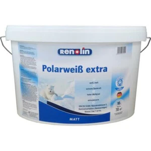 10 Liter Renolin Polarweiß Wandfarbe extra 70m² weiß 10l matt extreme Deckkraft - Bild 1 von 1