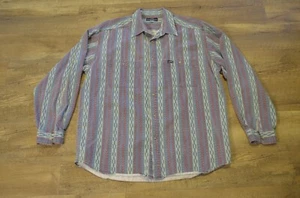 90s Vintage Guess Georges Marciano Denim Patterned Long Sleeve Shirt USA Made XL - Picture 1 of 5