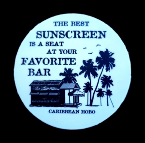 Caribbean Hobo Sunscreen Beach bar run sticker decal Mojito beer cocktail shot
