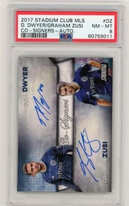 Topps Stadium Club MLS 2017 co-firmantes doble automático Dom Dwyer Graham Zusi SKC PSA 8 - Imagen 1 de 2