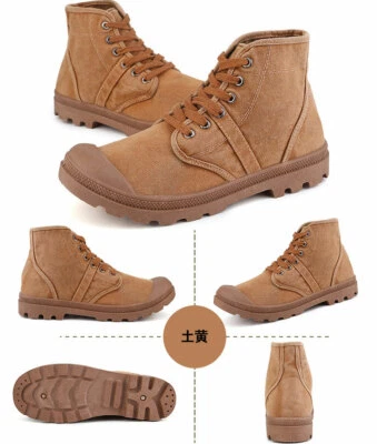 Hombres Botas de Lona Zapatos Militar Táctico Ejército Batalla Combate Botas cálidas al aire libre Foto 1 de 4