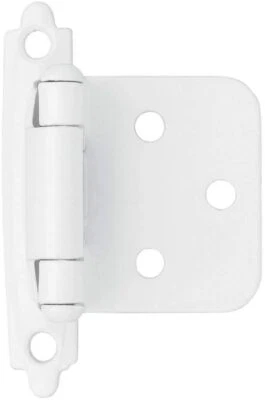 Y&Y DECOR Lot of 25 Pairs (50pcs) Self Closing OVERLAY Flush Cabinet Hinges - White