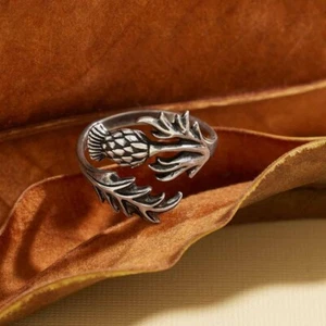 Anello Cardo Regolabile in Argento Sterling - Foto 1 di 4