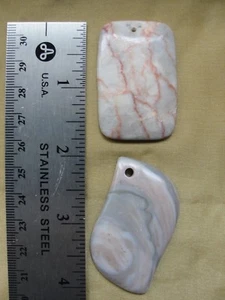 Lot of Two Mixed Gemstone Focal Component Bead Drop Pendants - Picture 1 of 1