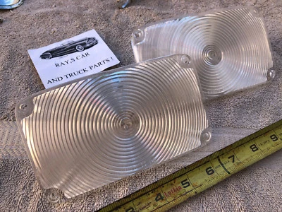 NOVO PAR DE CAPAS DE LENTES DE SUBSTITUIÇÃO 1956 56 CHEVROLET LUZ DE ESTACIONAMENTO FRONTAL TRANSPARENTE!  - Imagem 1 de 4