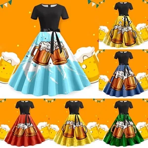 Damen Sommerkleid, lässig, Rundhalsausschnitt, kurzärmelig, abnehmbarer Gürtel, - Bild 1 von 33