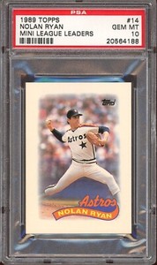 1989 Topps Mini League Leaders Baseball #14 Nolan Ryan PSA 10