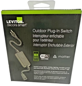 Leviton Decora Smart Wi-Fi Outdoor Plug Works with Matter My Leviton Alexa New - Picture 1 of 7