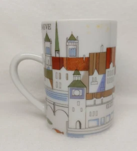 Cup Suisse Langenthal Cityscape Espresso Demitasse Geneve #70 Porcelain FASTSHIP - Picture 1 of 6