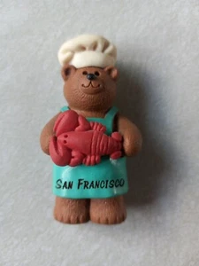 VINTAGE SELTENER TONLEBEWESEN KOCHBÄR HUMMER KÜHLSCHRANKMAGNET San Francisco - Bild 1 von 4