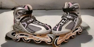 Women's Roller Derby Inline Skates Boots Size UK6 Purple Grey VGC SEE SAS - Picture 1 of 10