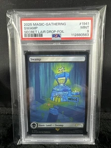 2025 MTG SECRET LAIR X SPONGEBOB SQUAREPANTS #1941 SWAMP FOIL PSA 9 MINT - Picture 1 of 2