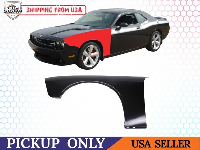 Guardabarros delantero izquierdo del lado del conductor de acero para Dodge Challenger 2008-2023 68275471AA Foto 1 de 4