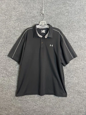 Under Armour Mens Polo Shirt Size 3XL Black Short Sleeve Heat Gear Performance - Image 1 of 4
