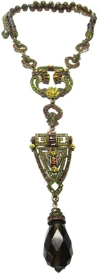 Collar estilo decorativo de cristal amarillo y cerveza de raíz HEIDI DAUS Foto 1 de 4