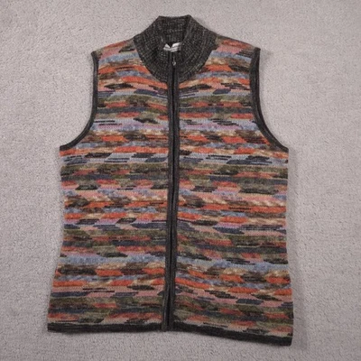 Marcazzani Vest Womens Medium Multicolor Wool Blend Zip Mock Neck Made Italy - Image 1 of 4