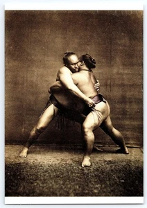 Cartolina fotografica vintage Sumô Wrestling Japan di Felice Beato c1863-76 - Foto 1 di 2