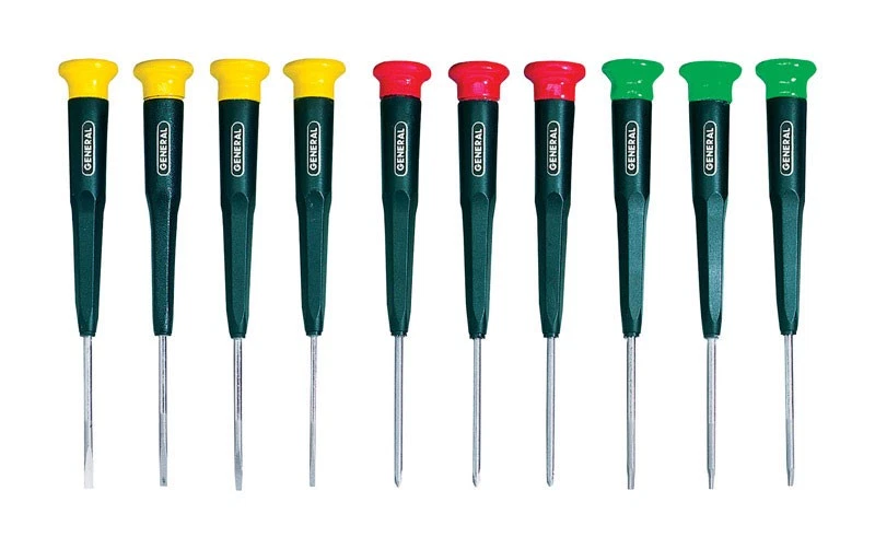 General Tools 690 Plastic/Chrome Plated Vanadium Steel Mini Screwdriver Set - Image 1 of 1