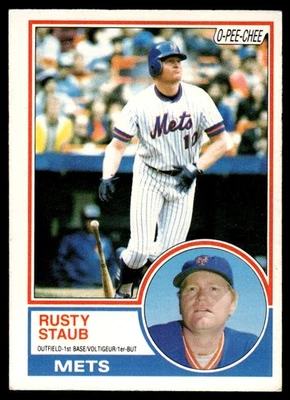1983 O-Pee-Chee Rusty Staub New York Mets #1 - Image 1 of 2