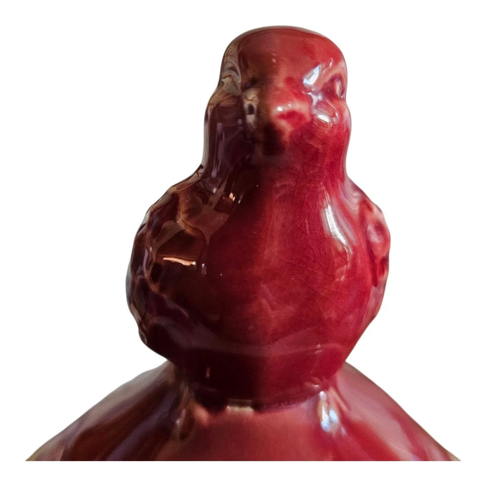 Candelabro Valerie Parr Hill Cerámica Pájaro Rojo Huracán con Tapa Enrejado LEER Foto 1 de 4