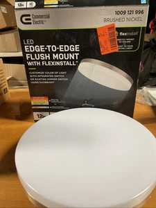 Flexinstall LED 12 in. Nickel Edge to Edge Flush Mount Ceiling Light for Home - Picture 1 of 5