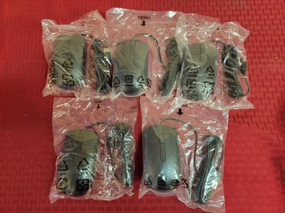 LOT 5  NEW Dell MS116 Mouse Wired USB Standard Optical Scrollwheel Black - Image 1 of 2