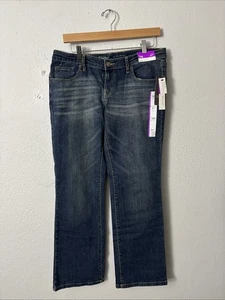 NUEVO Pantalones de mezclilla Mossimo para mujer 12S azul corte bota elástico tiro bajo lavado medio - Imagen 1 de 6